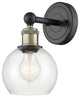 Edison Athens 1-Light 6" Sconce, Black Antique Brass, Clear