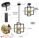 8 Light Black and Champagne Gold Chandelier Industrial Black Pendant Light