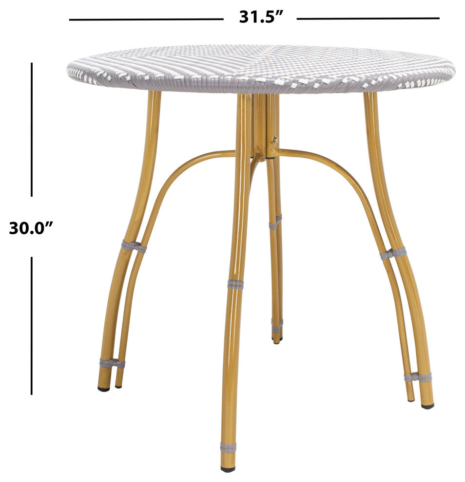 Safavieh Kylie Rattan Bistro Table, Grey/White