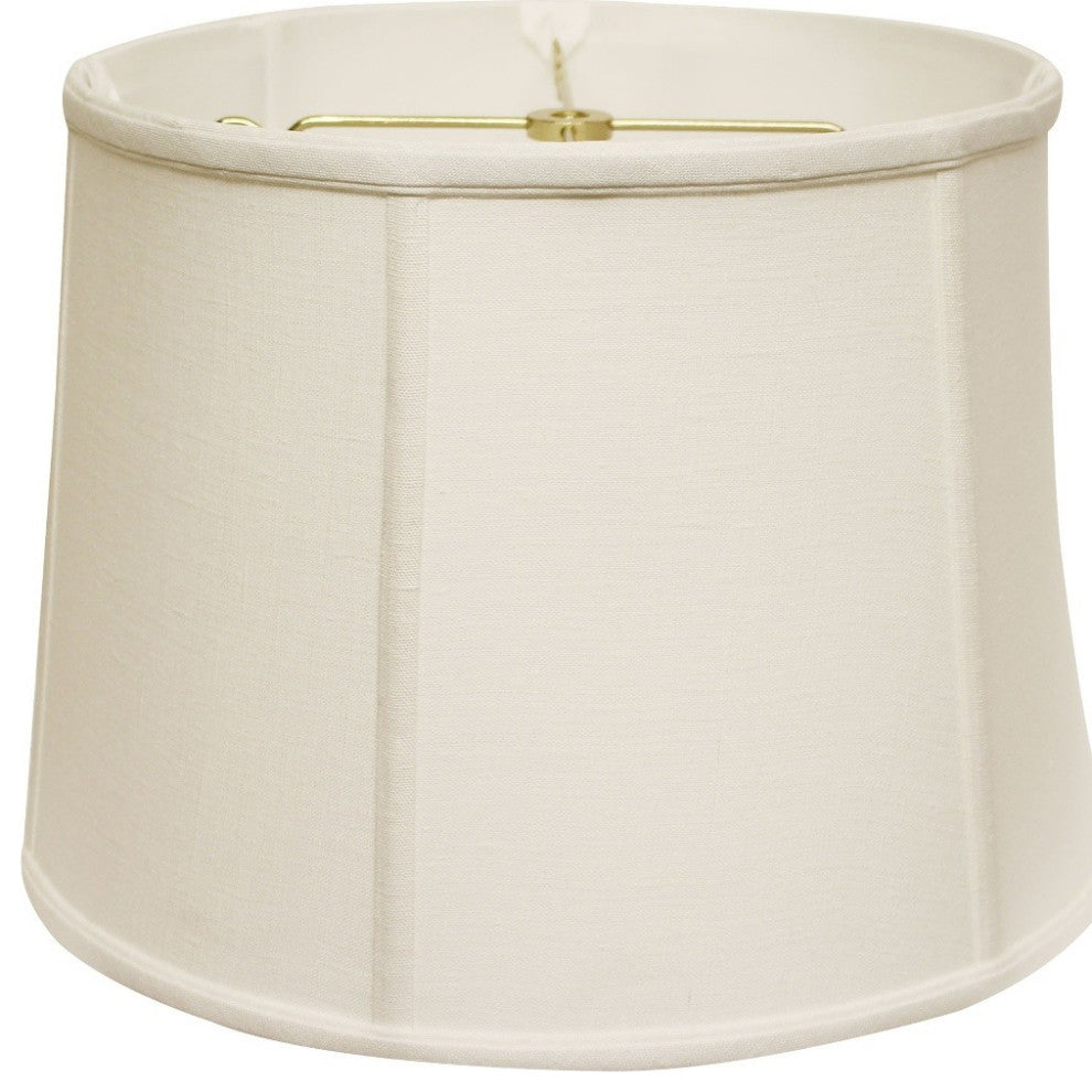 19" White Throwback Drum Linen Lampshade
