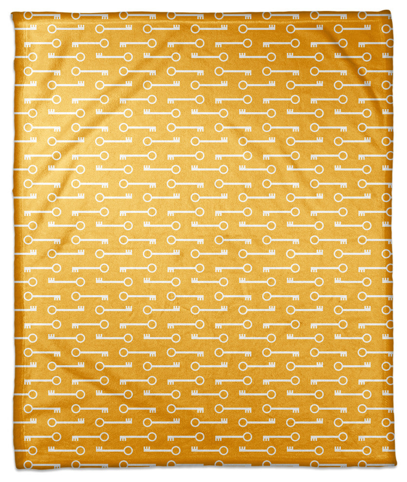 Yellow Keys Pattern Fleece Blanket
