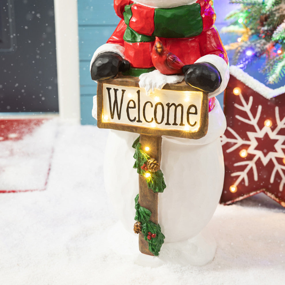 29.25"H Christmas Resin Snowman Porch Decor