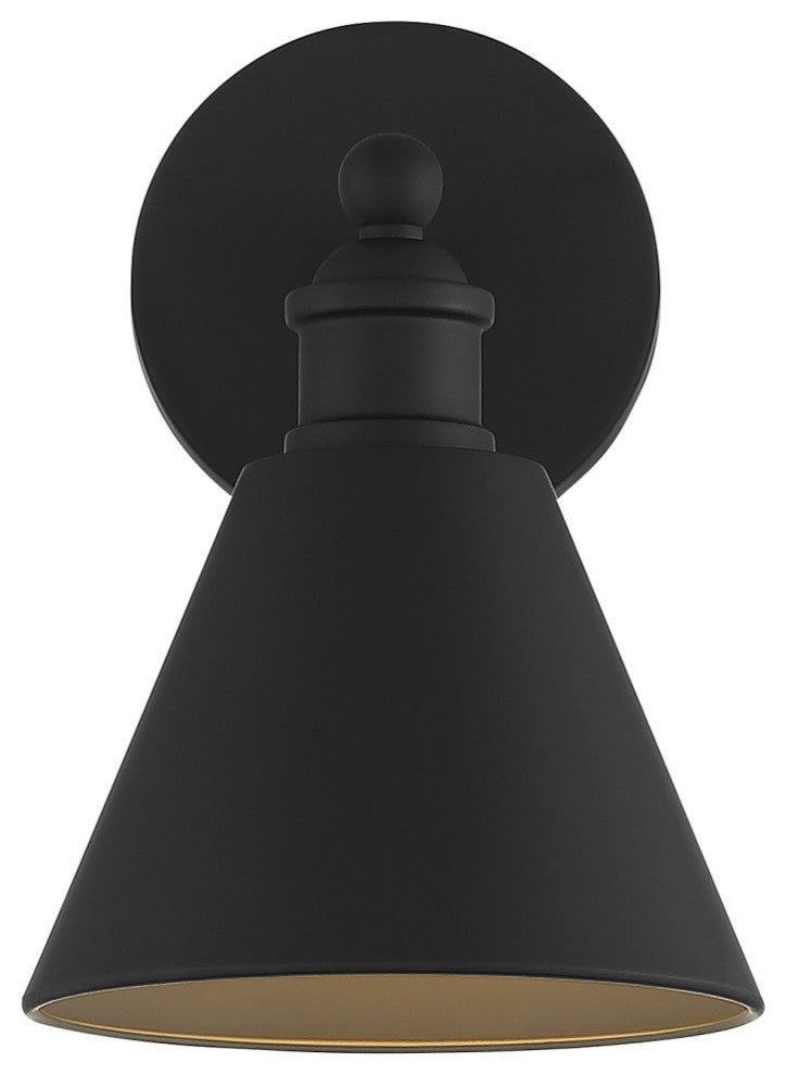 1-Light Wall Sconce, Matte Black