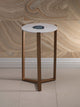"Caspian" 20" Tall Accent Table, Marble and Inlaid Agate