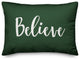 Believe, Dark Green 14x20 Lumbar Pillow