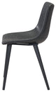 Dining Chair, Set of 2, Faux Vinyl Leather, Steel, Vintage Black, Cafe Bistro