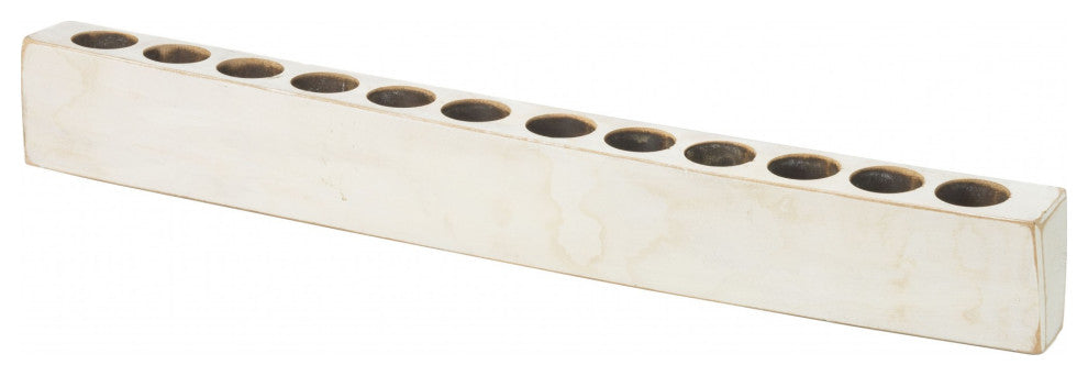 Distressed White 12 Hole Sugar Mold Candle Holder