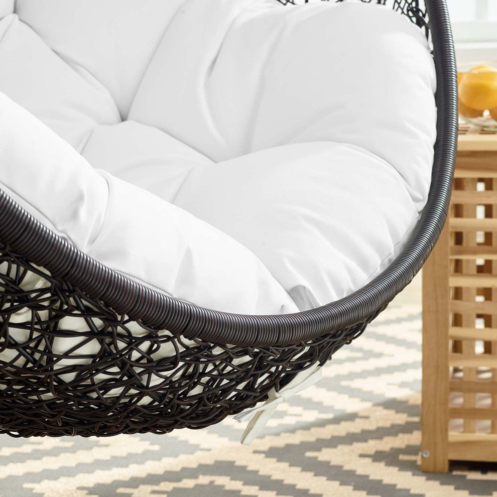Swing Lounge Chair, Black White, Outdoor Patio Balcony Cafe Bistro Garden