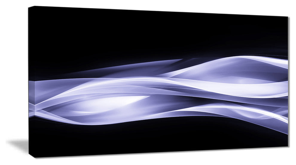 "Fractal Lines Purple in Black" Abstract Digital Art Canvas Print