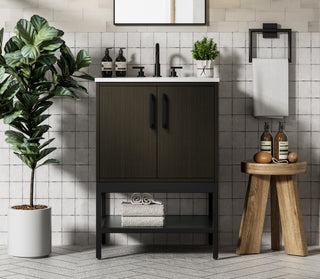 Home Living 24" Single Bathroom Vanity, Mocha Brown