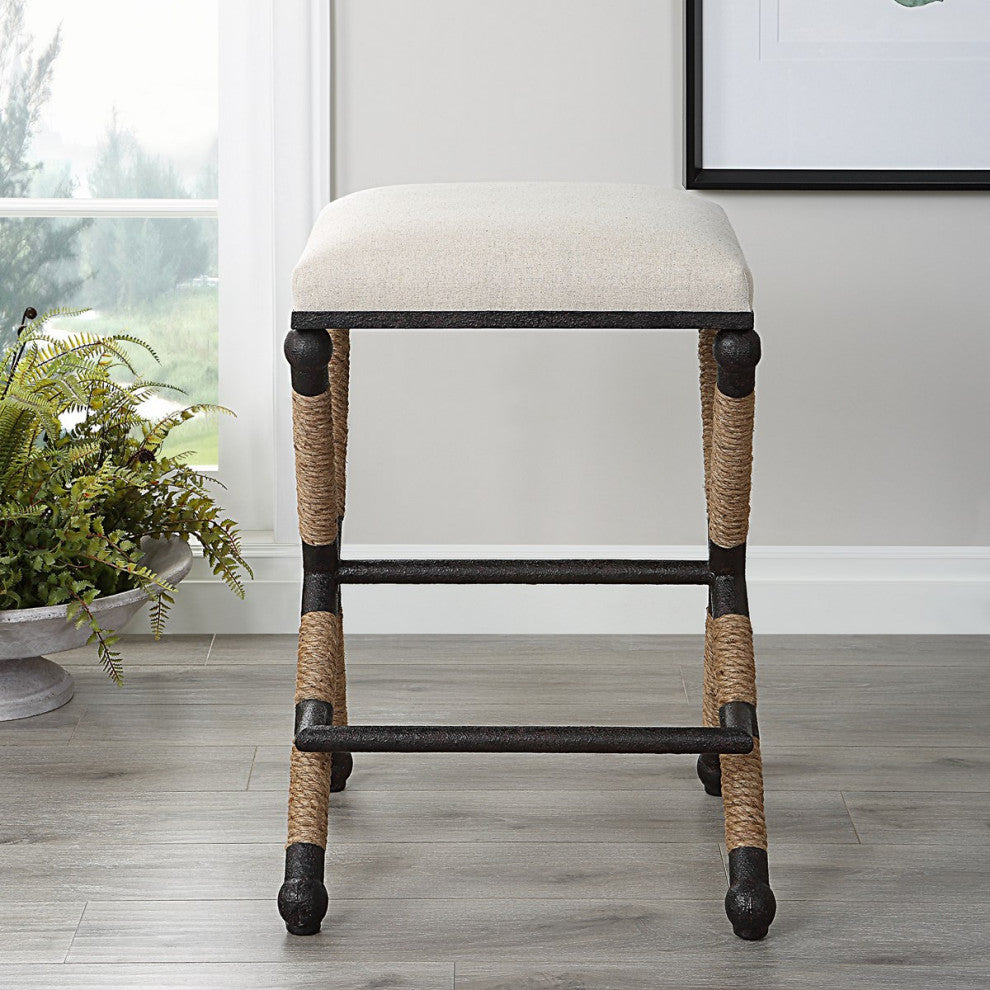Uttermost Firth Counter Stool 23709, Oatmeal