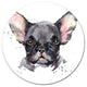 Cute Watercolor Puppy Dog, Animal Round Metal Wall Art, 23"