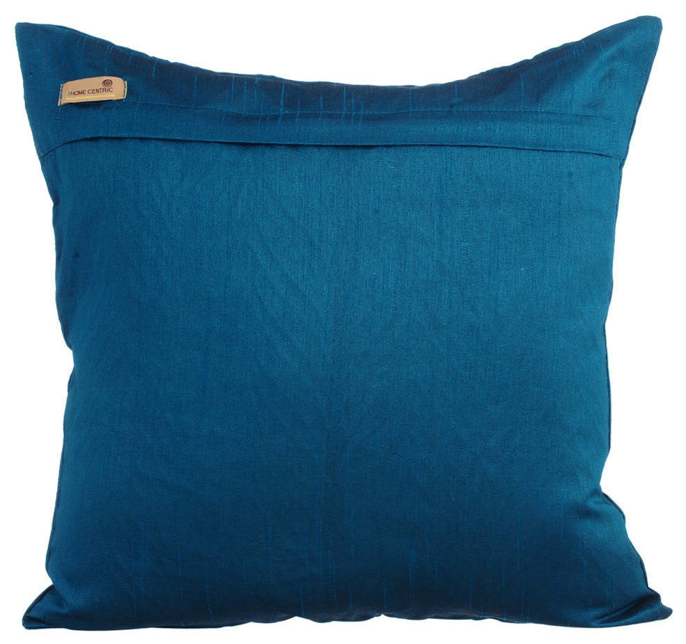 Blue Decorative Pillow Covers 14"x14" Velvet, Chevron Escape