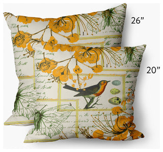 Singing Bird Decorative Throw Pillow, Mango, 26"x26"