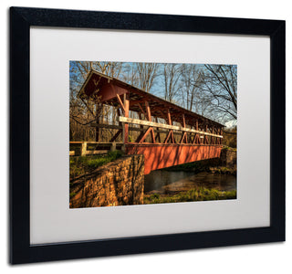 'The Colvin Covered Bridge' Matted Framed Canvas Art by Lois Bryan