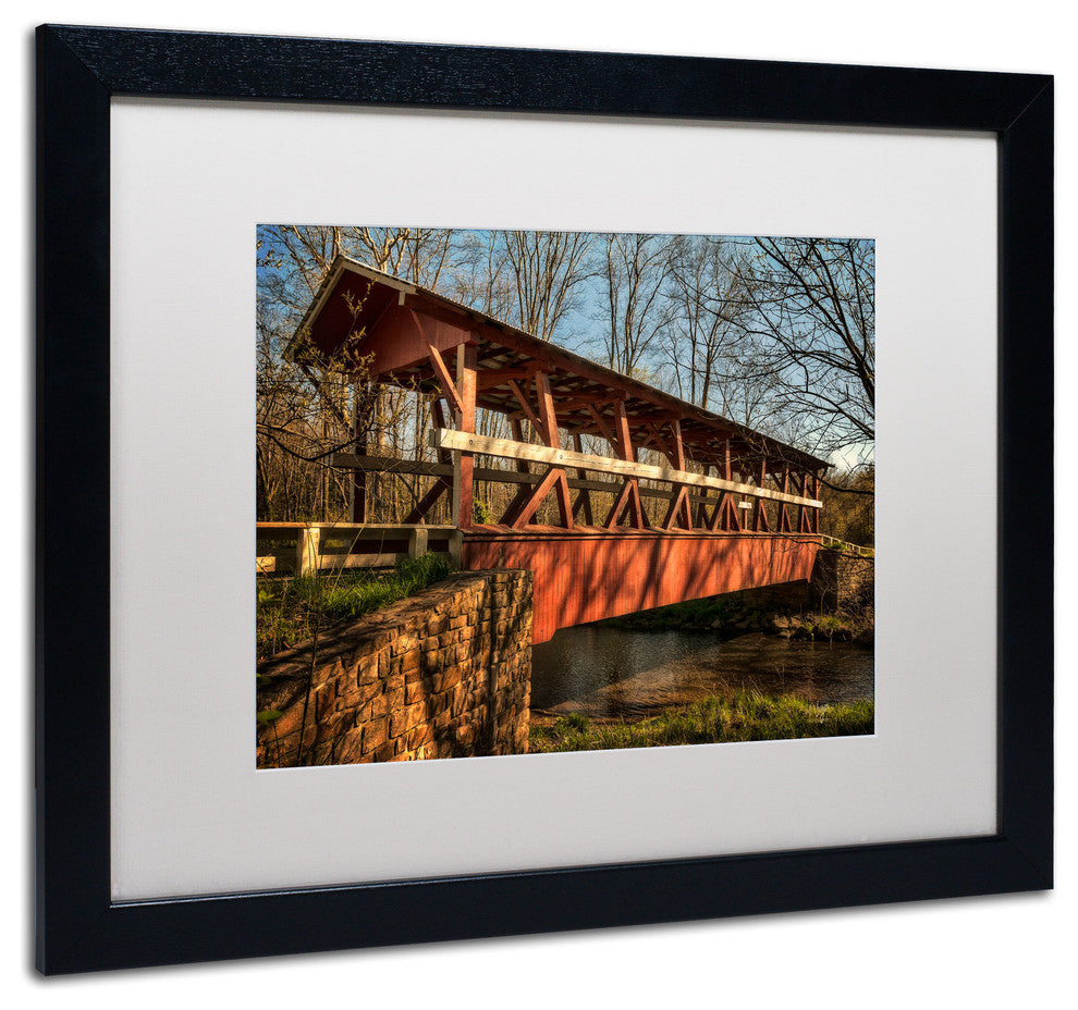 'The Colvin Covered Bridge' Matted Framed Canvas Art by Lois Bryan