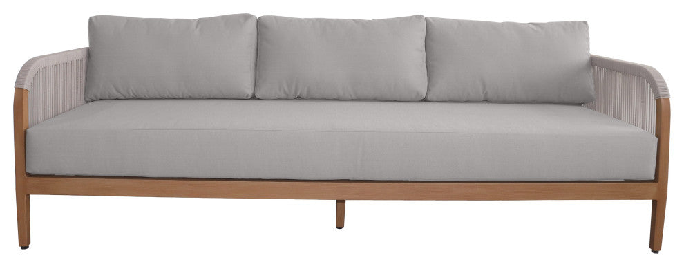 Maui Resilient Fabric Upholstered Outdoor Patio Set, Gray, Patio Sofa