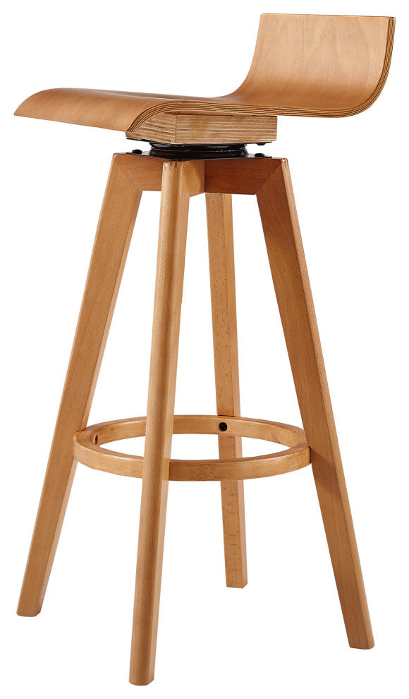 Tori, Mid-Century Modern Swivel Stool, Set of 2, Natural, 29"