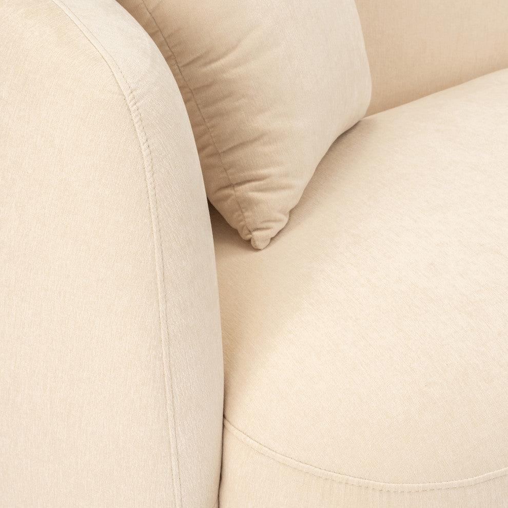 4-Seat Curved Sofa, Ivory/Beige