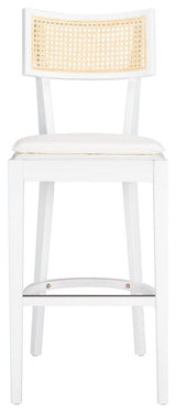 Safavieh Galway Cane Bar Stool, White/Natural