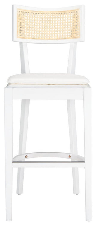 Safavieh Galway Cane Bar Stool, White/Natural