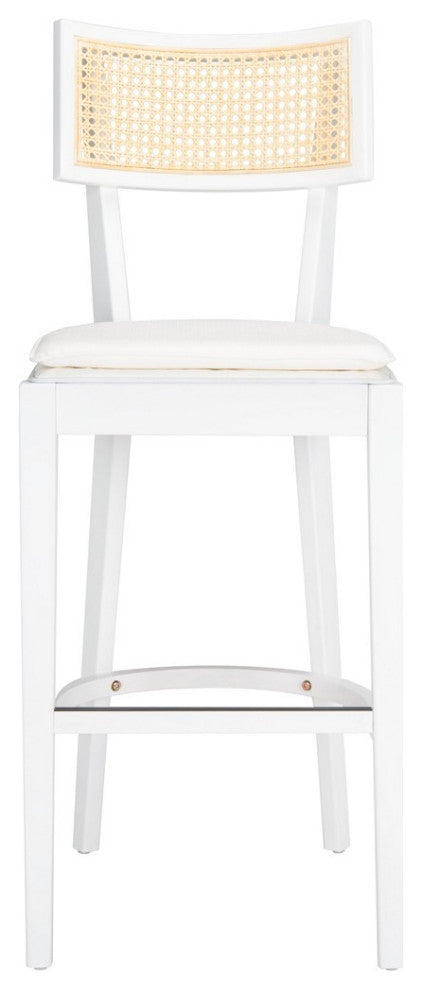 Safavieh Galway Cane Bar Stool, White/Natural