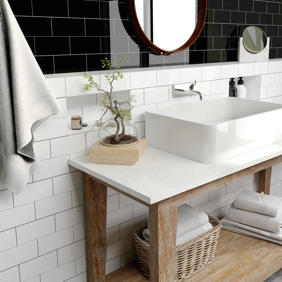 Crown Heights Ceramic Wall Tile, Glossy Black