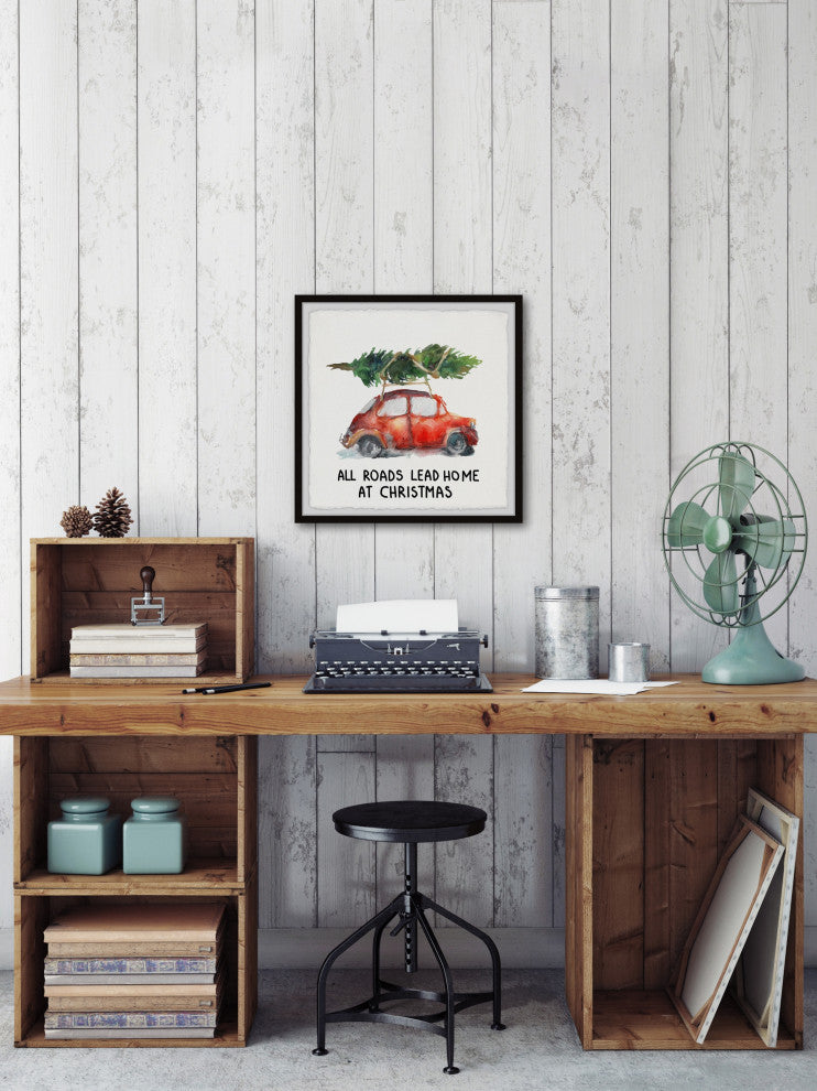 "Home at Christmas" Framed Painting Print, 32x32