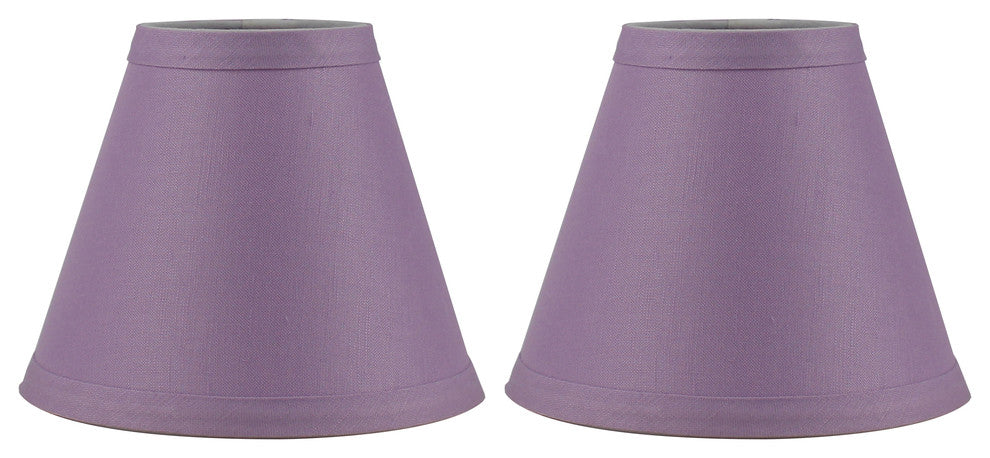 3x6x5" Linen Chandelier Lamp Shade, Dusty Pink, Set of 2