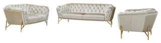 Divani Casa Stella Transitional Beige Velvet Sofa