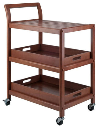 Albert 3-Tier Entertainment Cart, Walnut
