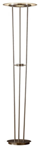 Modern LED Torchiere Floor Lamp, 72", Satin Nickel, Glass Diffuser, Touch Dimmer