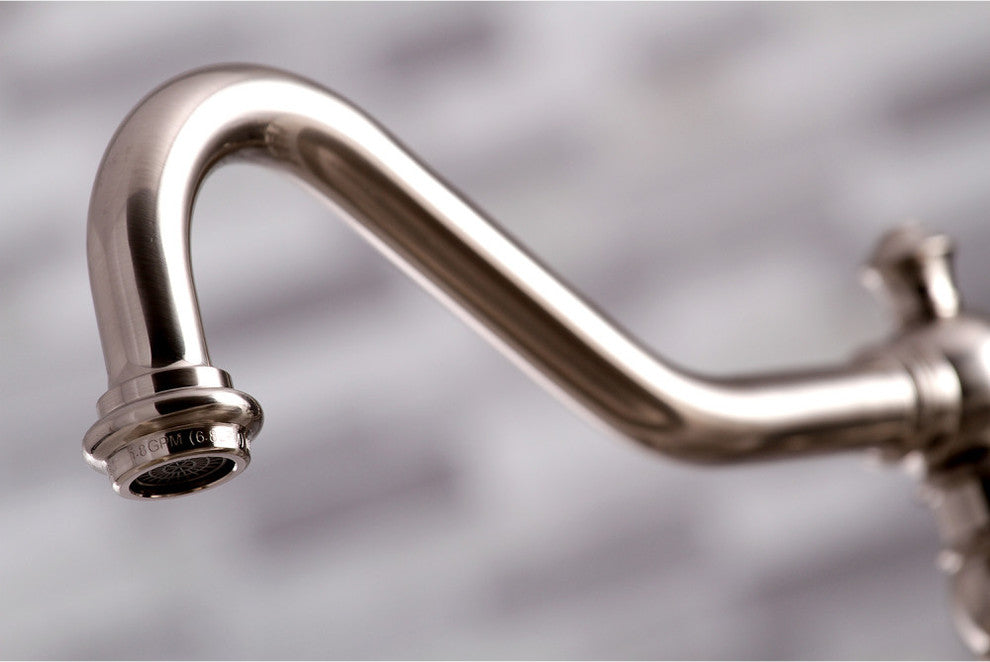Kingston Brass Bridge Kitchen Faucet With Sprayer, Brushed Nickel