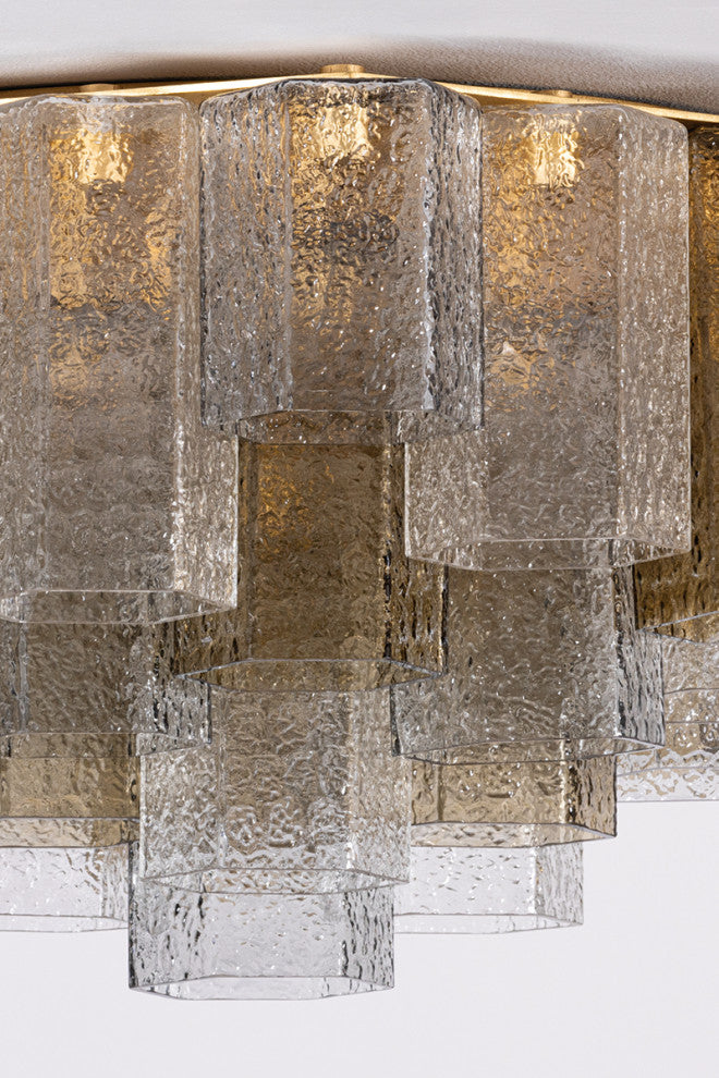 Corbett Lighting Helsinki Semi Flush, Vintage Gold Leaf, 26"Dx12.25"H