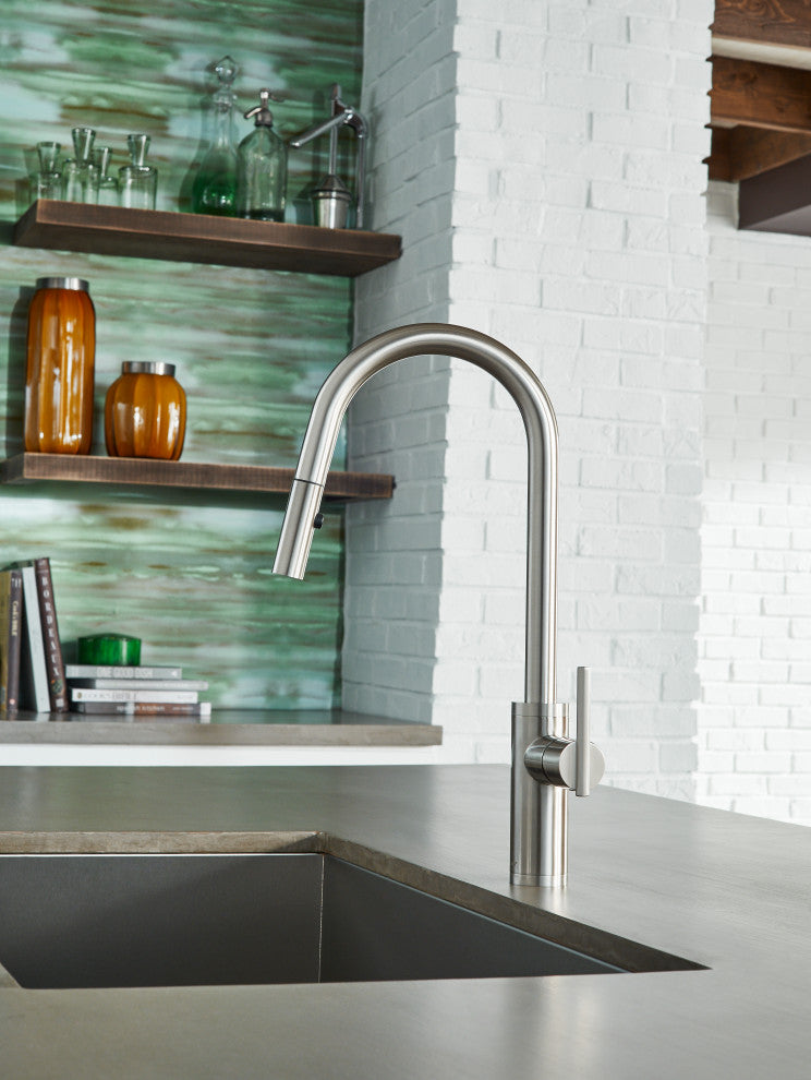 Parma Cafe Pull-Down Kitchen Faucet w/ SnapBack Retraction, Stainless Steel
