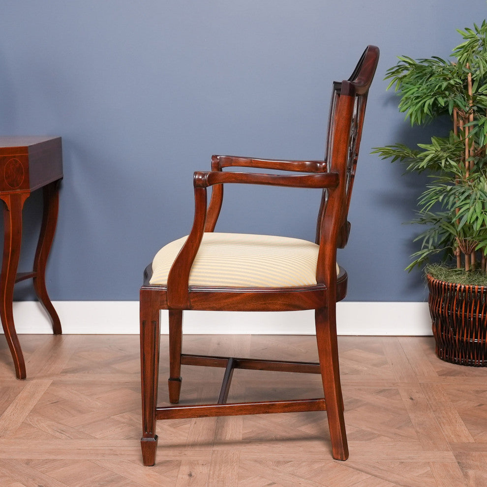 Solid Mahogany Shield Back Arm Chair