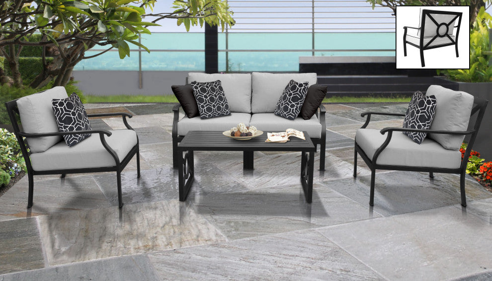 kathy ireland Madison Ave. 5 Piece Aluminum Patio Furniture Set 05c, Slate
