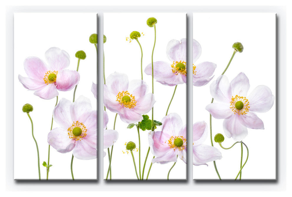 Ready2HangArt ''Japanese Anemones'' 3-Piece Canvas Wall Decor Set, 60"x40"
