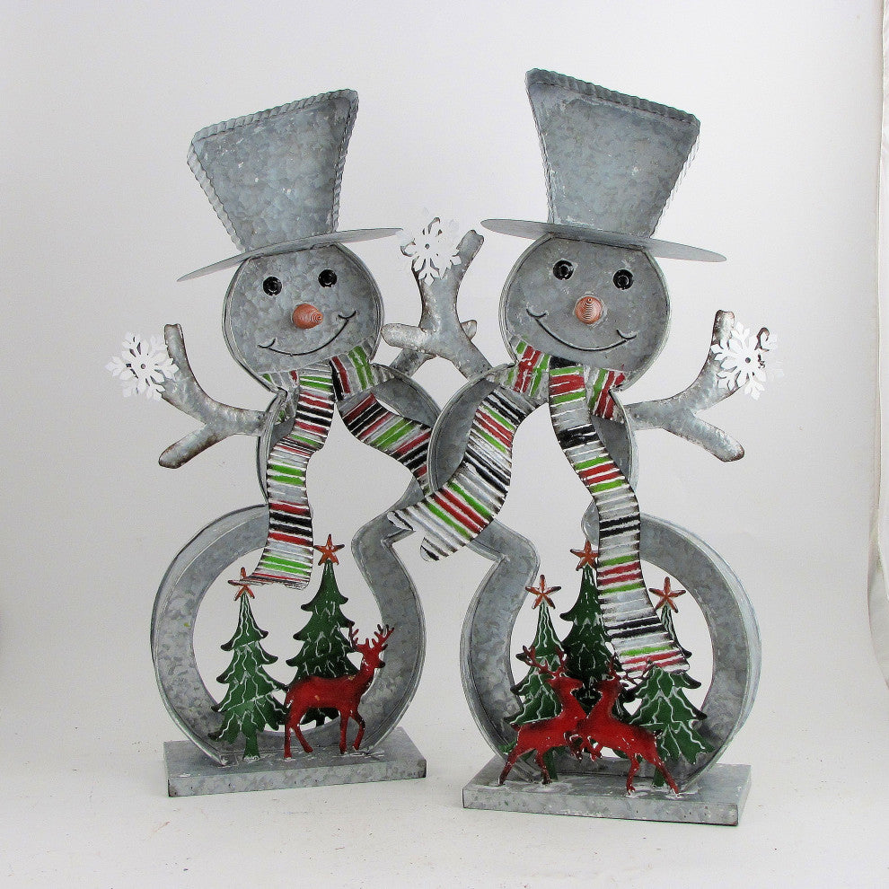 Galvanized Cookie Cutter Snowmen, Christmas Trees and Reindeer