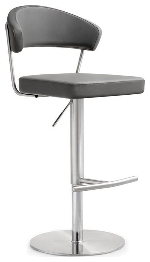Cosmo Grey Stainless Steel Barstool