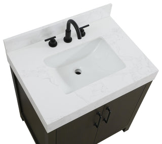 Home Living 30" Single Bathroom Vanity, Mocha Brown With Backsplash