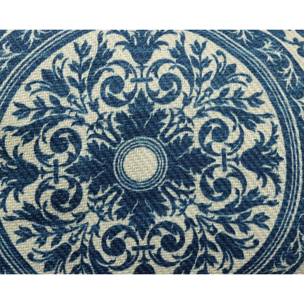 Blue Machine Woven Sheffield Throw Pillow, 16" x 26"