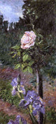 Gustave Caillebotte Rose With Purple Iris Garden Wrapped Canvas, 15"x30"