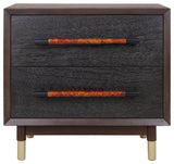 Callan Nightstand/Side Table 2 Drawers, Dark Walnut