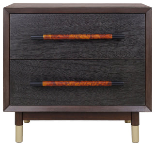 Callan Nightstand/Side Table 2 Drawers, Dark Walnut