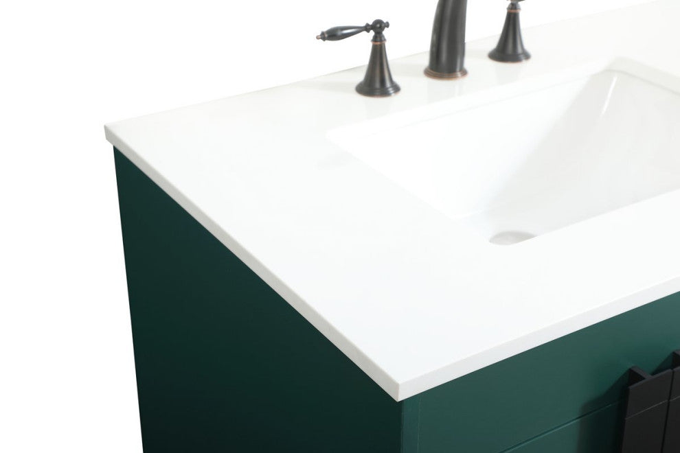 Home Living 22" Modern Green-Light Bathroom Vanity