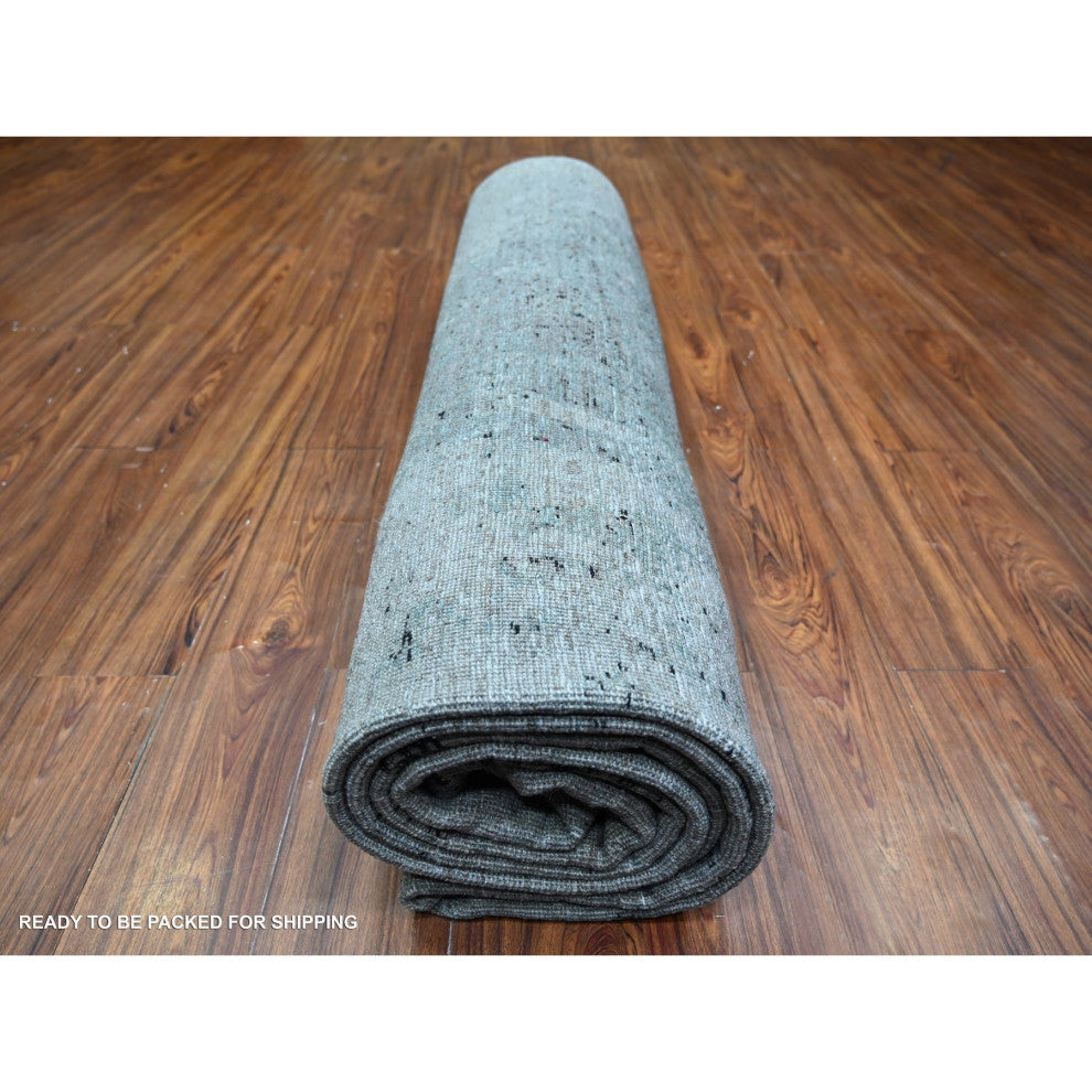 Cloud gray Modern Galaxy Design Pure Wool Hand Knotted Oriental Rug 8'10"x12'9"