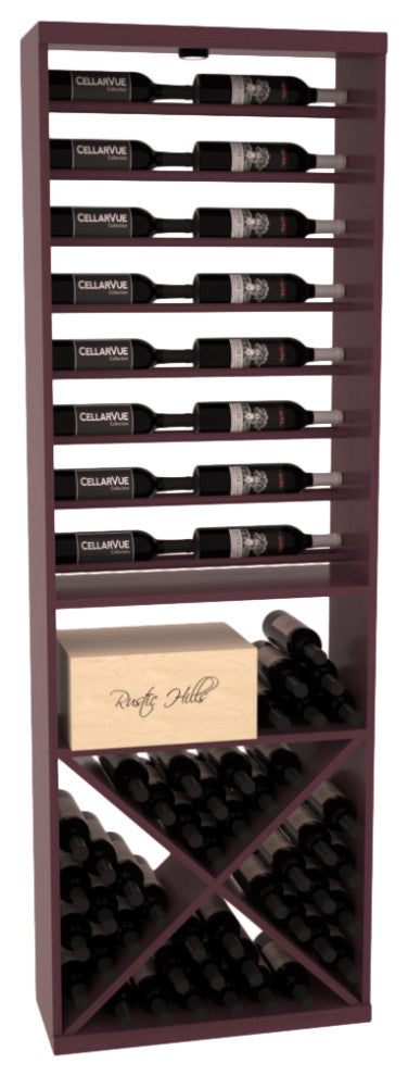CellarVue Ponderosa Pine Horizontal Wine Rack Combo, Pine Unstained, Burgundy St