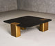 Modrest Harold Black Oak+ Brushed Gold Oak Square Small Coffee Table