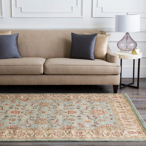 Surya Paramount PAR-1028 6'7"x9'6" Rug, Sage/Dark Brown/Khaki/Dark Red/Beige